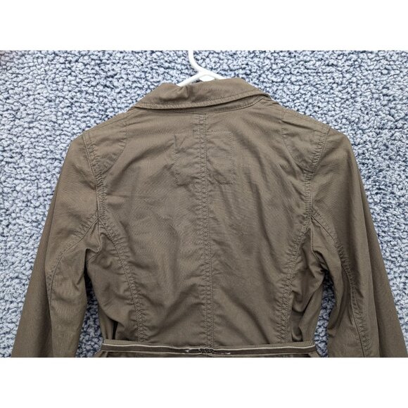 American Eagle Y2K Cargo Jacket Juniors S Velvet Tie Military Canvas Boho Brown - Picture 7 of 13